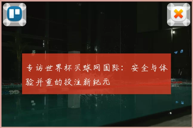 专访世界杯买球网国际：安全与体验并重的投注新纪元